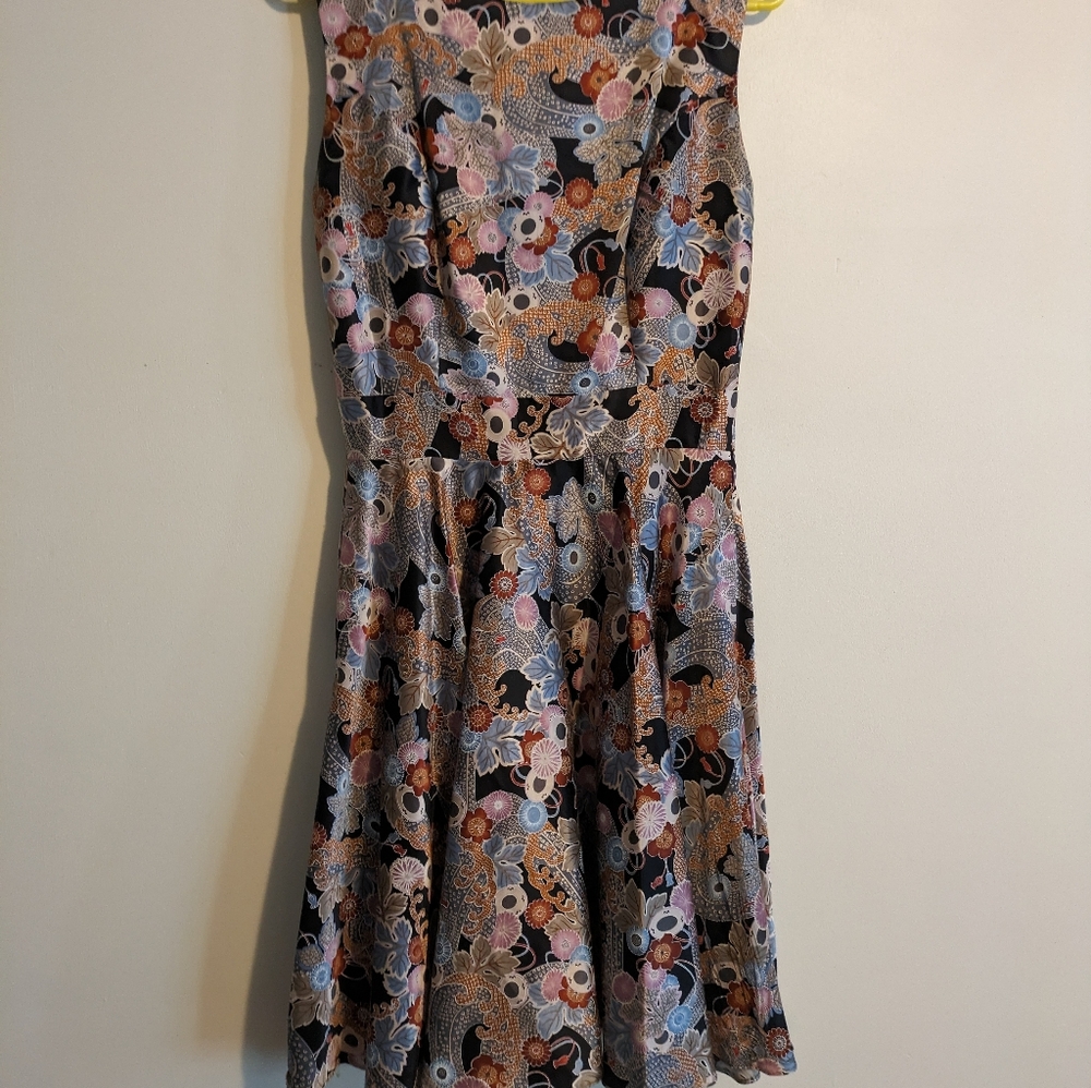 Audrey K Boutique Silk Floral Paisley Tea Dress size S made in USA - Picture 3 of 8